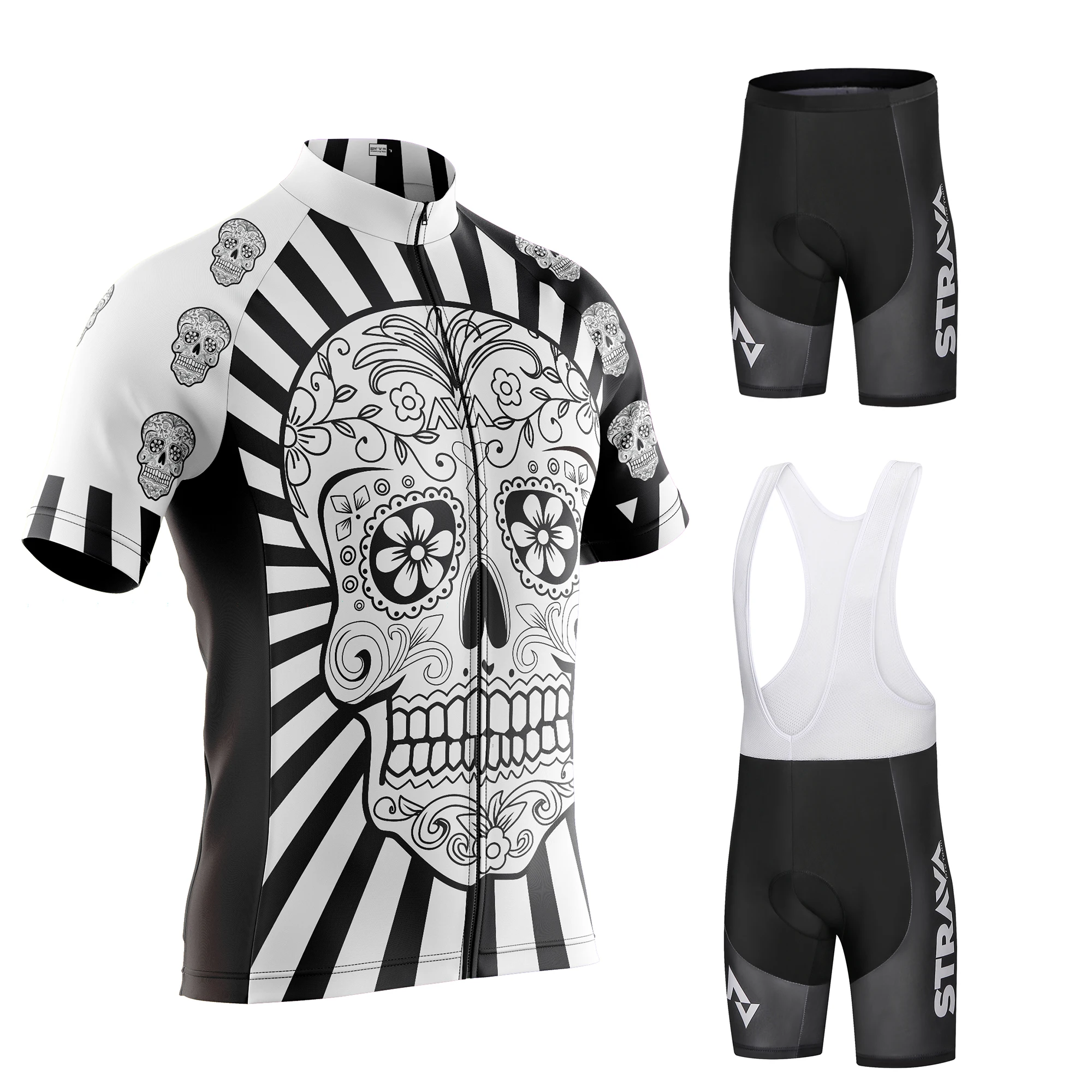 

STRAVA pro team Cycling Jersey Men Set Bib Shorts Set Summer Mountain Bike Bicycle Suit Bicycle Racing Uniform Clothes