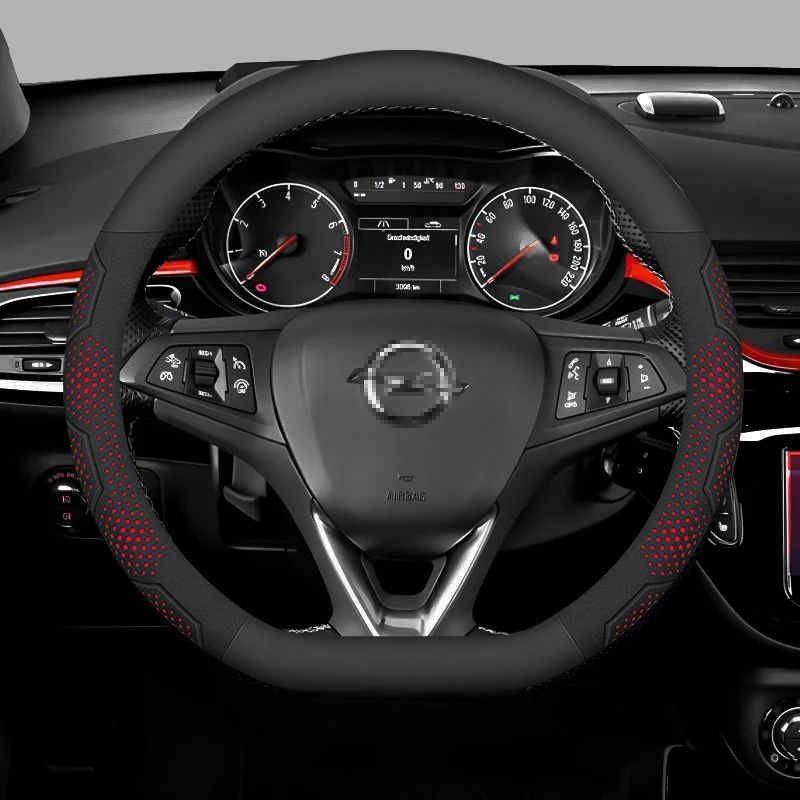 

Opel OPCline ASTRA CORSA INSIGNIA MOKKA VECTRA GTC Tigra Углеродное волокно Замшевый кожаный чехол на руль автомобиля Автоаксессуары
