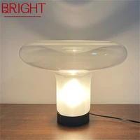 bright nordic table lamp modern simple mushroom desk light led glass home decorative for bedside living room