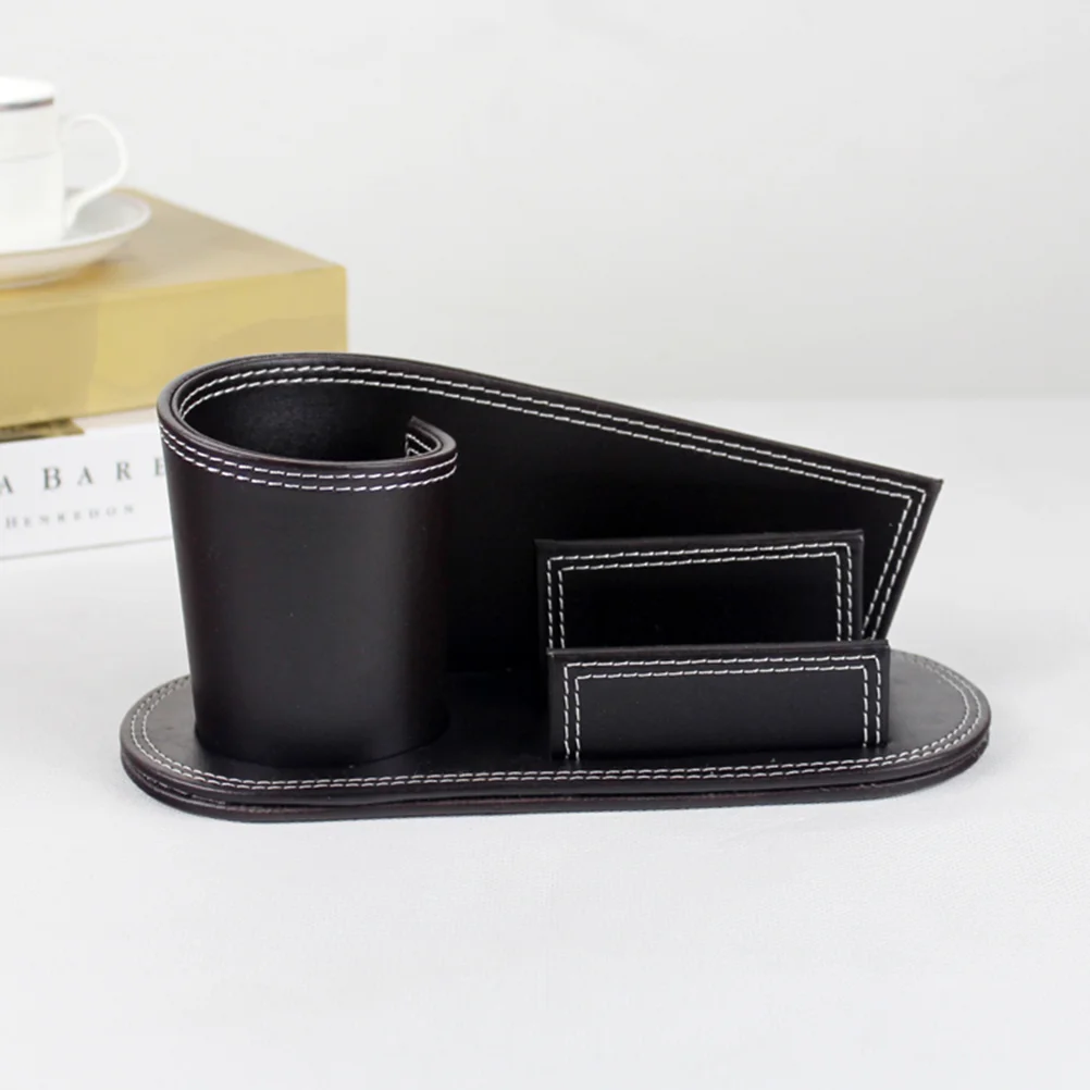 

Vintage Stationary Storage Box Office Supplies Organizer Pu Pen Holders Business Desk Desktop Stand