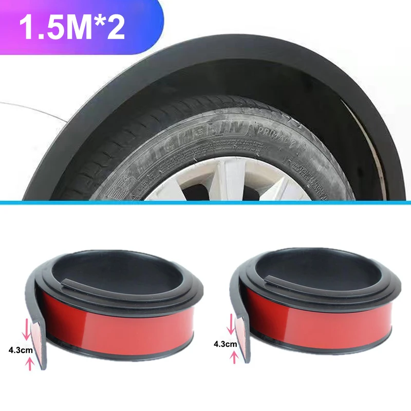 

Защита колес автомобиля, универсальная резиновая защита арки, полоски для предотвращения столкновений на крыло автомобиля, раструбная отделка крыла колеса автомобиля 1,5 м