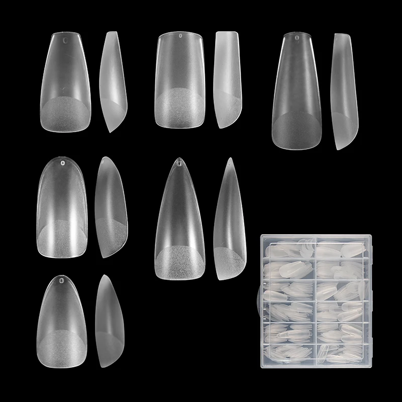 

240 шт./кор. акриловые ногти, накладные ногти на шпильках, миндальных квадратных гвоздях, мягкие гелевые накладные ногти для наращивания ногт...