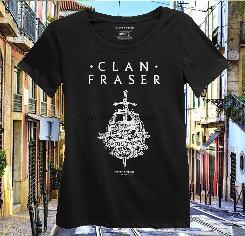 

Fashion Brand Clothing Outlander Clan Fraser with Emblem Mens Six Colors Men T-shirt Hip Hop O-neck T Shirt Casual Tops
