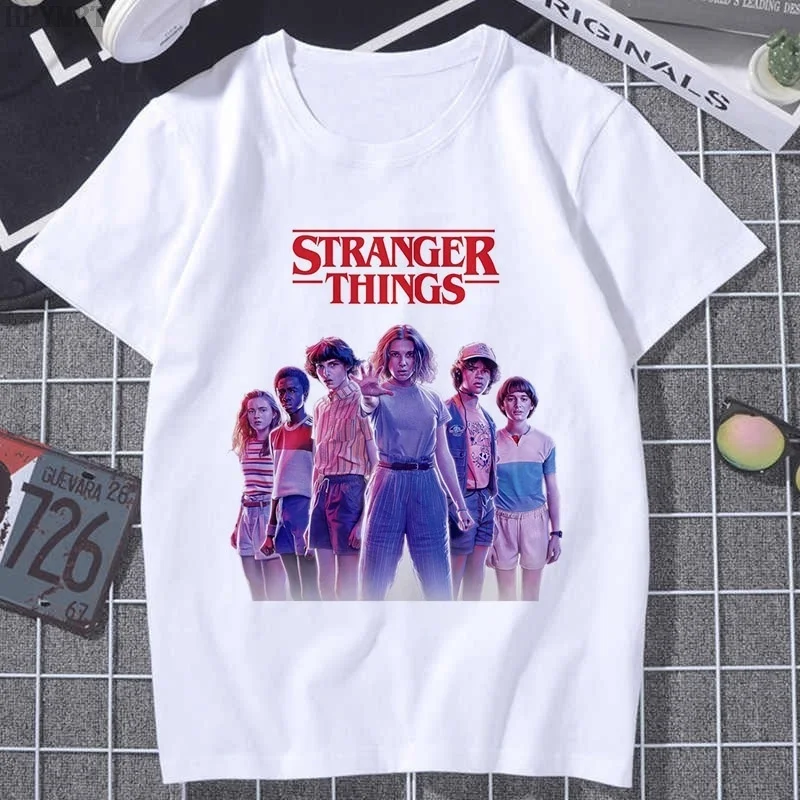 

Summer Mens T-shirts Stranger Things Anime Vintage Graphic Letters Printed Womens T Shirt Short Sleeve Tee Streewear Male Tops
