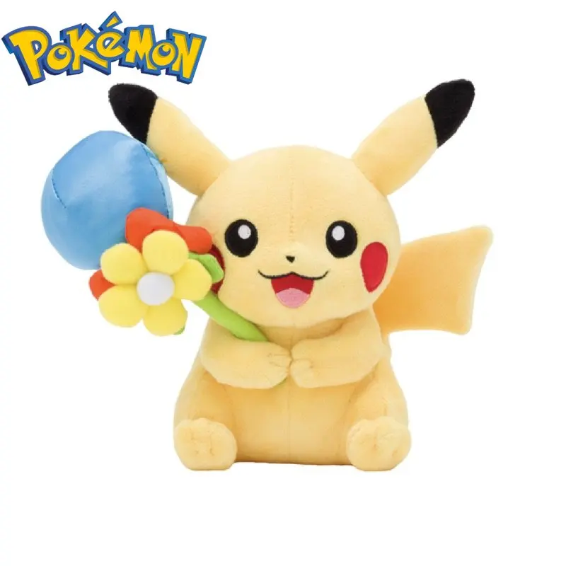 

Genuine Anime Pokemon Sunflower Pikachu Doll Pendant Decorations Plush Soft Stuffed Collection Cute Kids Toy Christmas Gifts