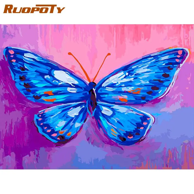 

RUOPOTY Diamond Painting butterfly Pictures Of Rhinestones DIY Diamond Embroidery Sale Animals Craft Kit