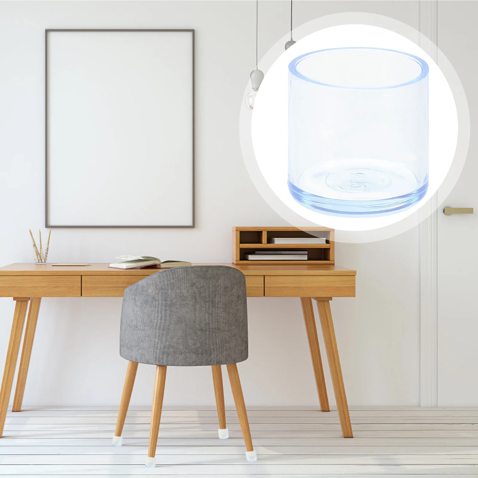 

30 Pcs Floor Protectors Furniture Protection Cup Dining Table Chairs 3x3x2.8cm Transparent Pvc