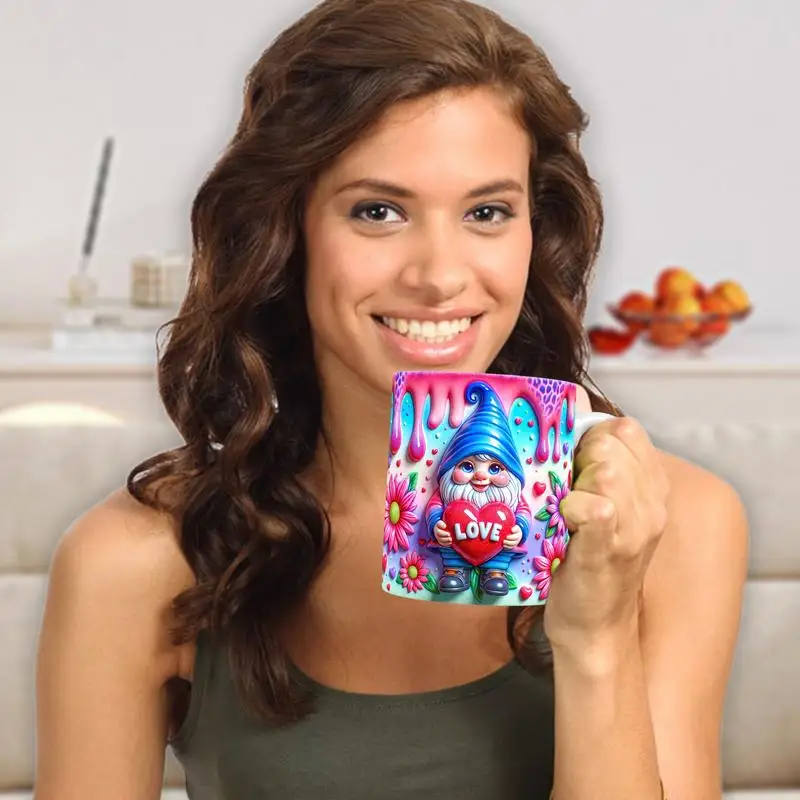 Керамическая чашка гнома кофейная кружка Чайная на День святого Валентина