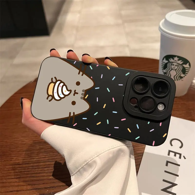 Полноэкранный чехол Pusheen cat Pupil для OPPO A94 A93 A91 A76 A74 A72 A71 A55 A54 A53 A31 A5 A9 A15 A7 A16 4G 5G Cover