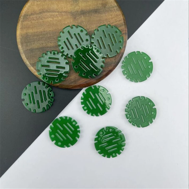New Creative Acetic Acid 20MM Round Charms Connectors Diy Pendant Earrings Hairpin Jewelry Making Resin Acessories Material