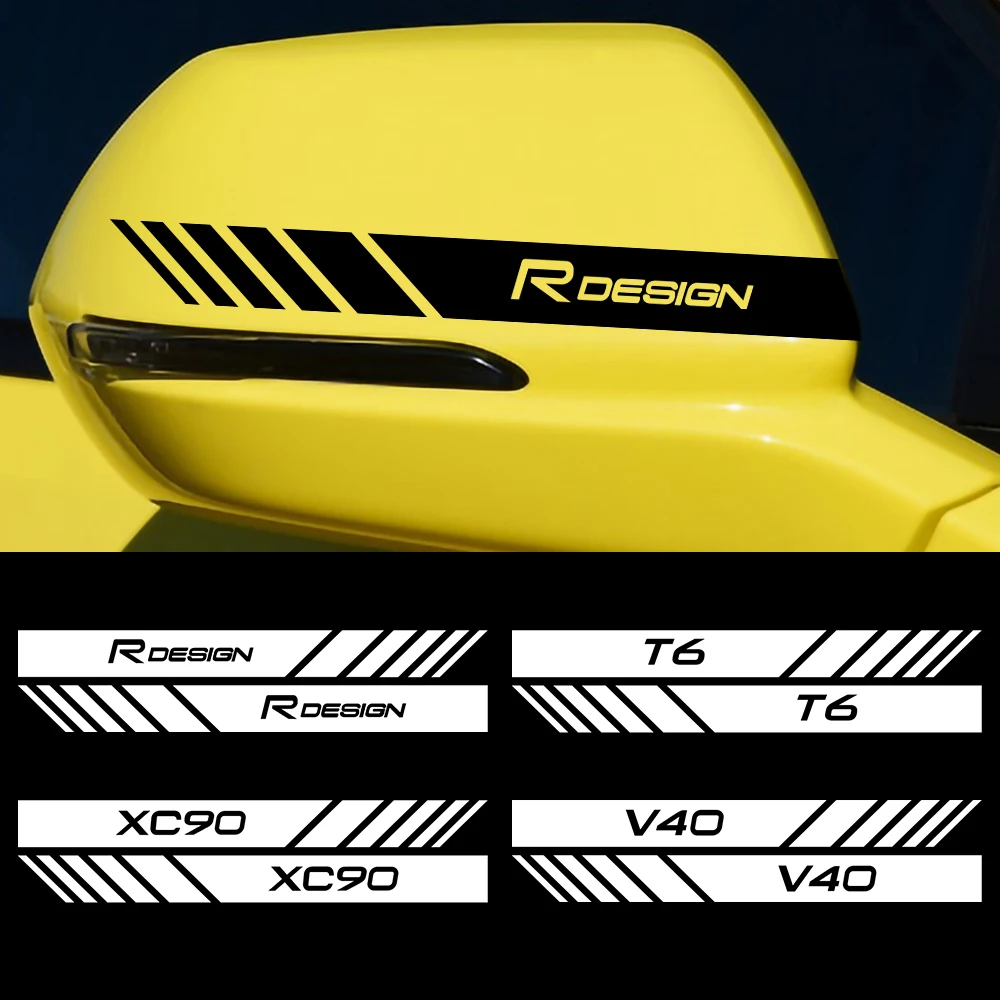 

2pcs Car Styling Rearview Mirror Protection Flim Decoration Sticker For Volvo RDESIGN xc60 xc90 v50 s60 v40 s80 c30 xc40 xc70 T6