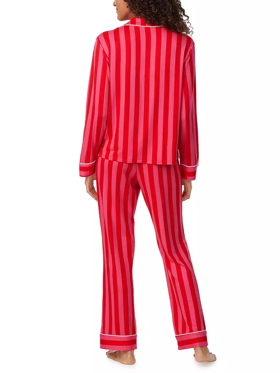 Пижамный комплект hirigin полоска полиэстер спандекс женский
