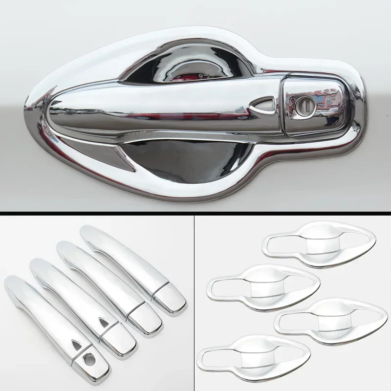 

ДЛЯ NISSAN QASHQAI J11 2014-2020 Стайлинг автомобиля ABS Хром и углеродное волокно черный Крышка дверной ручки Накладки на дверную ручку