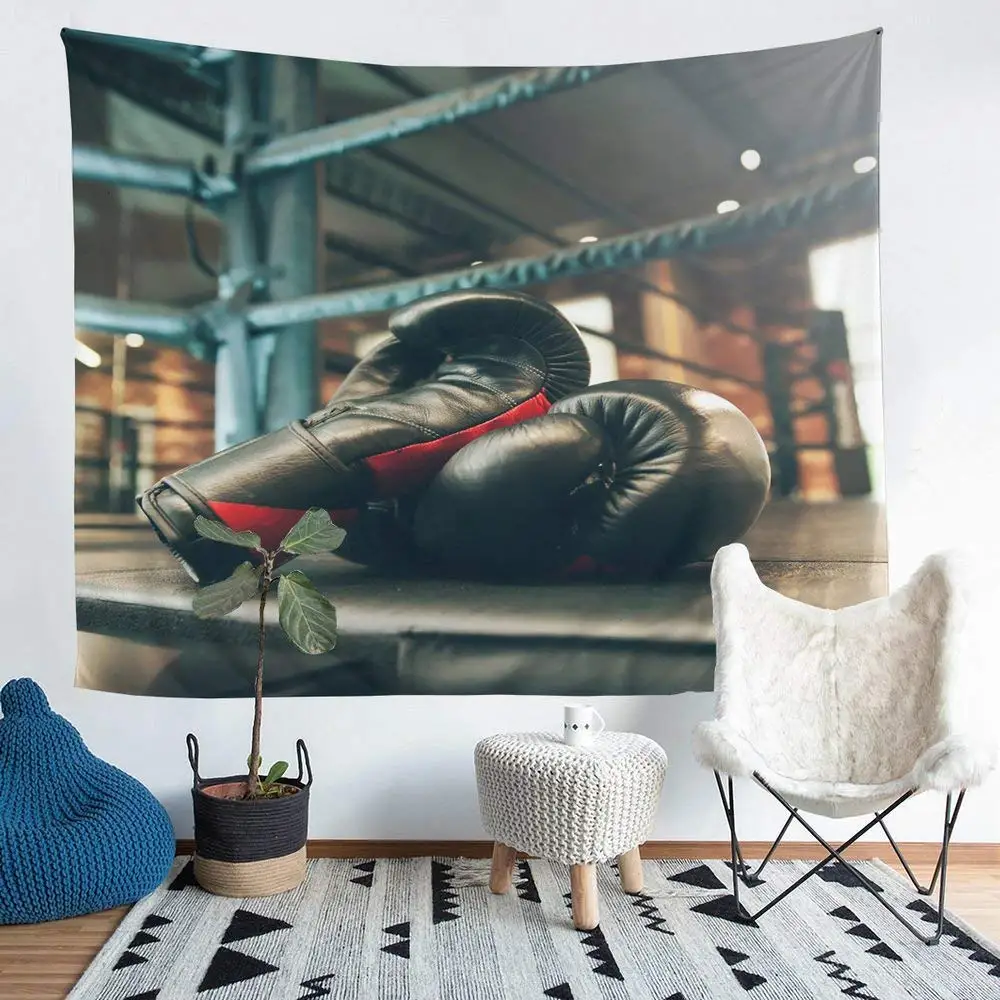 

Boxing Tapestry Wall Hanging Sports Theme Tapestry for Kids Boys Girls Boxing Gloves Pattern Tapestry for Bedroom Living Room