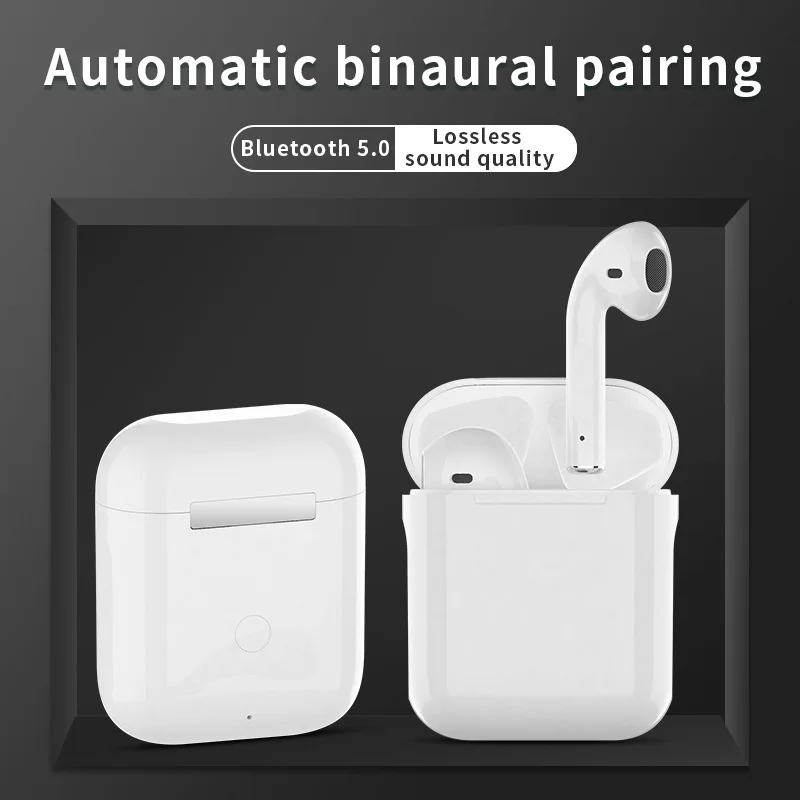 original i12 tws wireless earphone stereo 5 0 bluetooth headset earbuds with charging box for xiaomi iphone android smartphone free global shipping