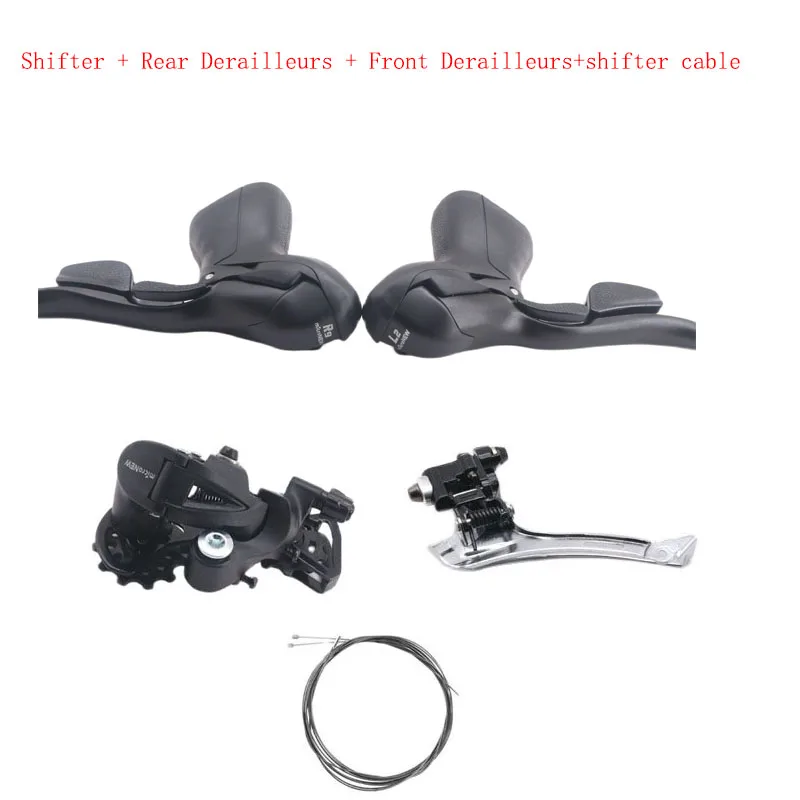 

Road Bike Double Chain 2x9 Speed 18s Road Groupset, Shifter + Rear Derailleurs + Front Derailleurs+Shifter cable
