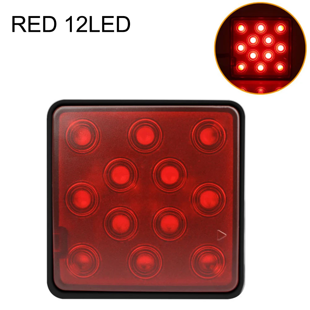 

Durable Practical LED Brake Light Vehicle Part 1 Piece 12/15LED Accessory Fit 2 INCH Towing Hauling Hitch Cover