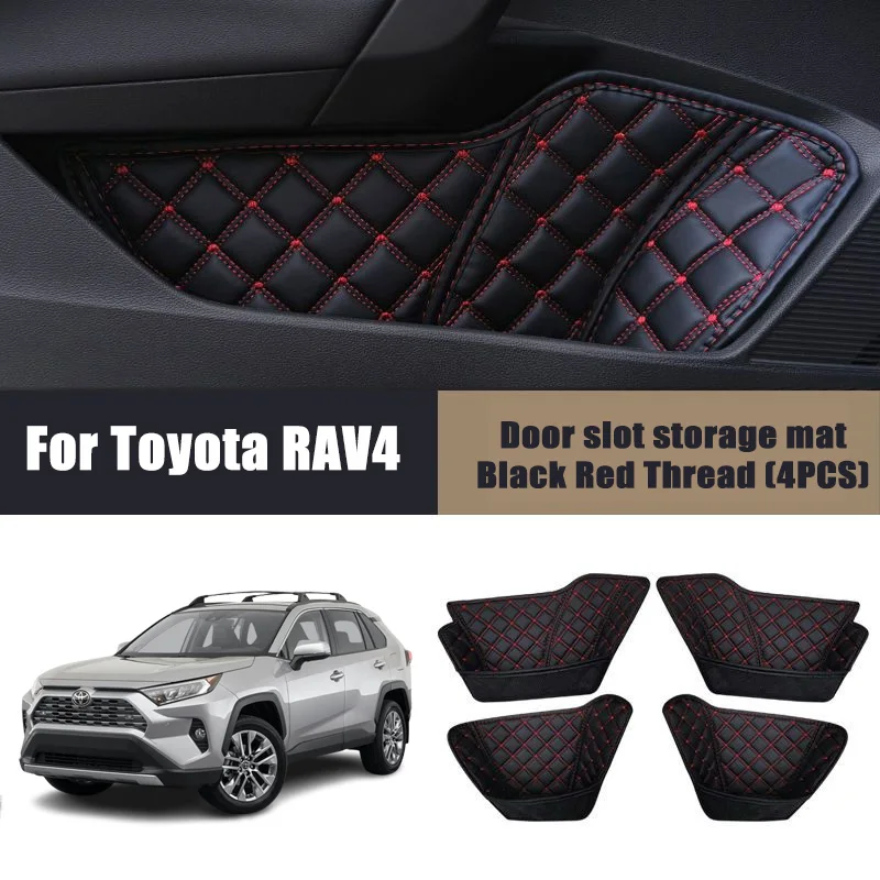 Дверной ящик для хранения, коврик с полным покрытием для Toyota RAV4 XA50 2018-2023 2019 2020, кожаный слот для хранения, защита от автомобильных аксессуаров
