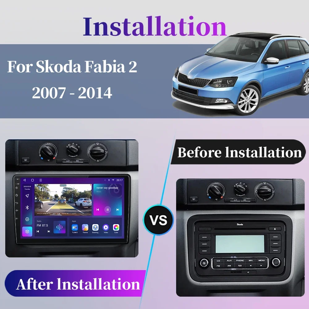 Фото Автомагнитола Android для Skoda Fabia 2 2007 2008 2009 2010 2011 2012 2013 2014 с навигацией, GPS, CarPlay, сенсорным экраном, интеллектуальной системой. №2