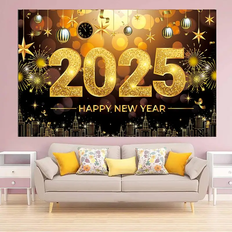 Новогоднее украшение баннера 2025 фон для фотобудки баннер 71 х 43 дюйма элегантный