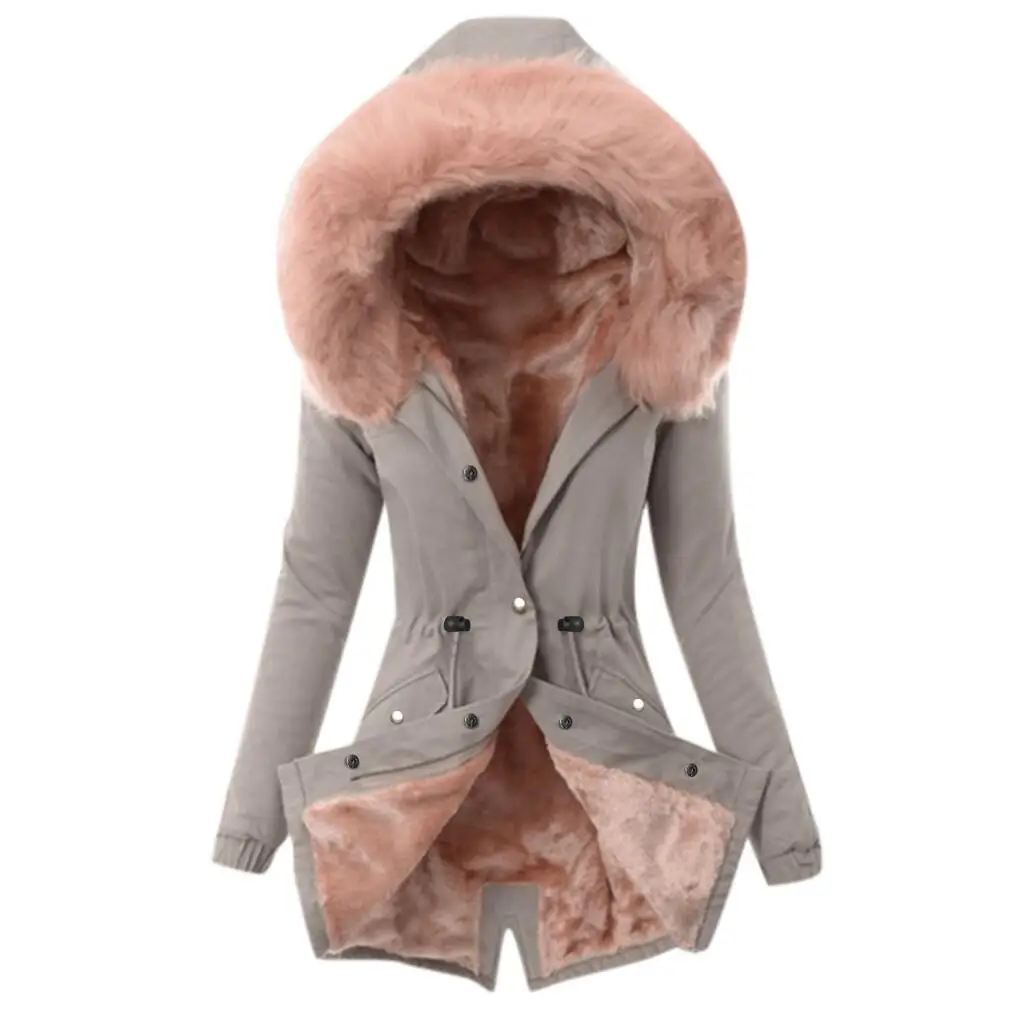 Women's cotton padded jacket Parker thickened warm cotton padded jacket Autumn and winter coat Cold proof cotton padded jacket