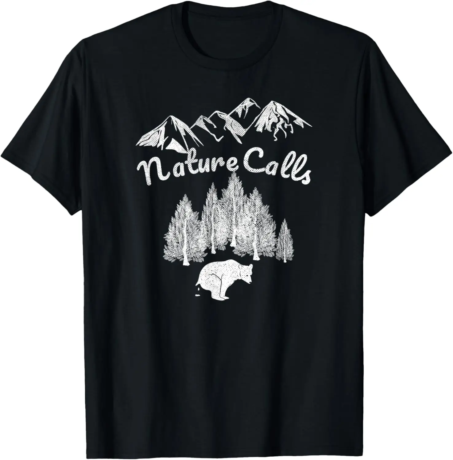 Футболка с забавными аксессуарами для кемпинга Ведмедик какает в лесу