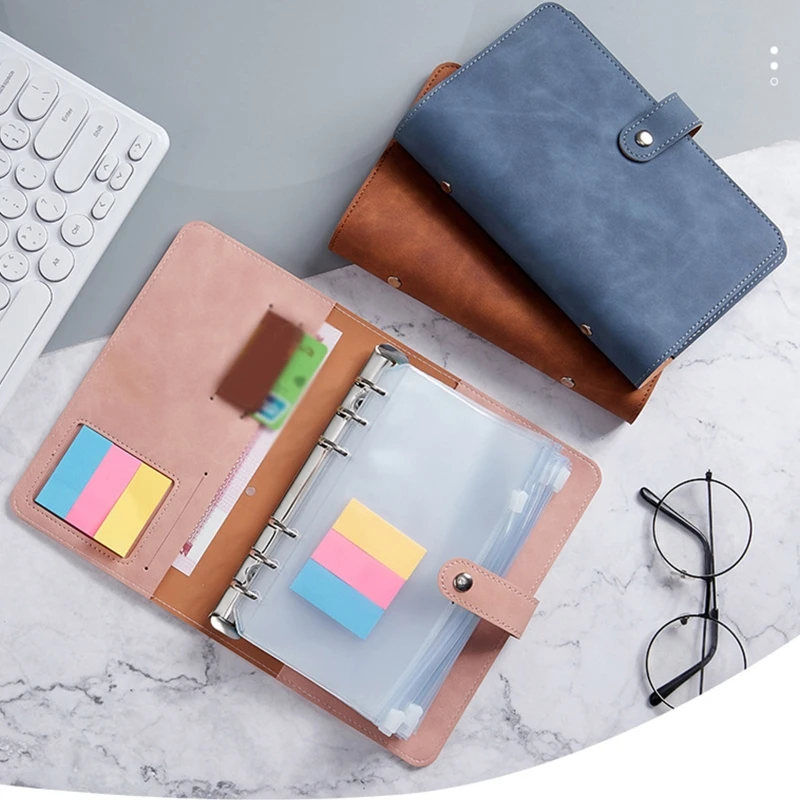 

Macaroon PU Budget Planner Organizer Binder Cash Envelope System Envelopes Budget Sheets Labels for Cash Bill Planner H8WD