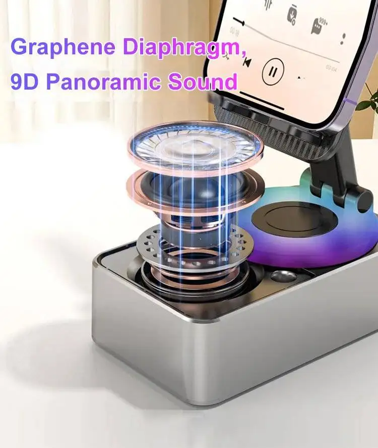 Держатель для сотового телефона Три в одном подставка Колонка зарядное