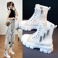 hollow martin boots female british style 2022 new summer thin breathable thick bottom mesh boots short boots spring and autumn