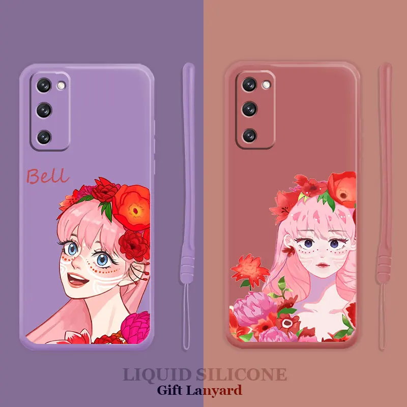

Liquid Candy Case For Samsung Galaxy S22 S21 S20 FE Ultra S10 S9 S8 Plus S10e Note 20 10 Lite Dragon and Princess Freckle Belle