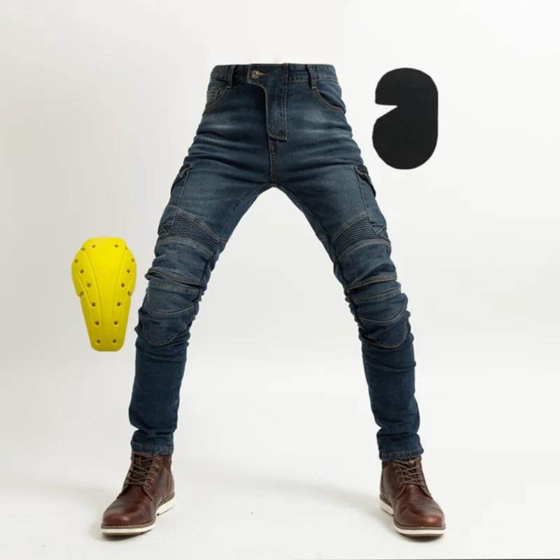 Jeans Men Riding Equipment Motorcycle Rider Straight Jeans Anti-fall Pants Cross-country Moto Biker Racing Full Length Trousers