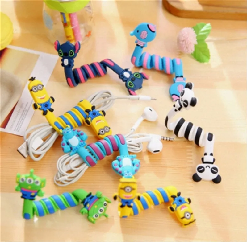 

Мультяшный органайзер для кабеля, зажим для стяжки, управление зарядным шнуром, силиконовый держатель для проводов, ремни для сматывания проводов