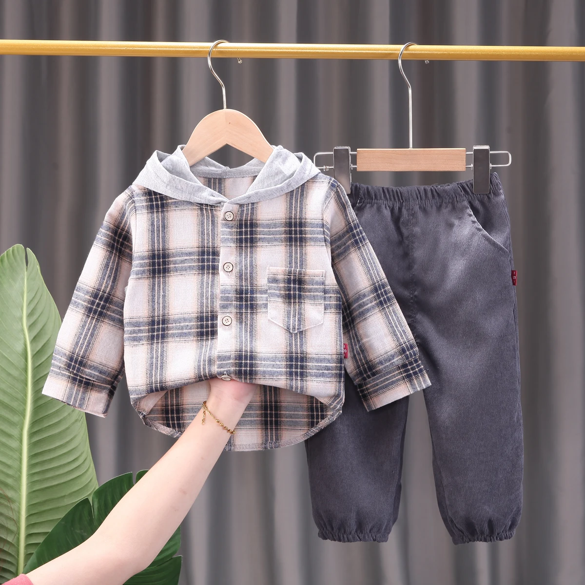 

KDL-Baby Clothes Toddler Boy Clothes 0-5 - Years Old Autumn long-Sleeved Longs Suit Baby Printed Shirt Two-Piece Suit
