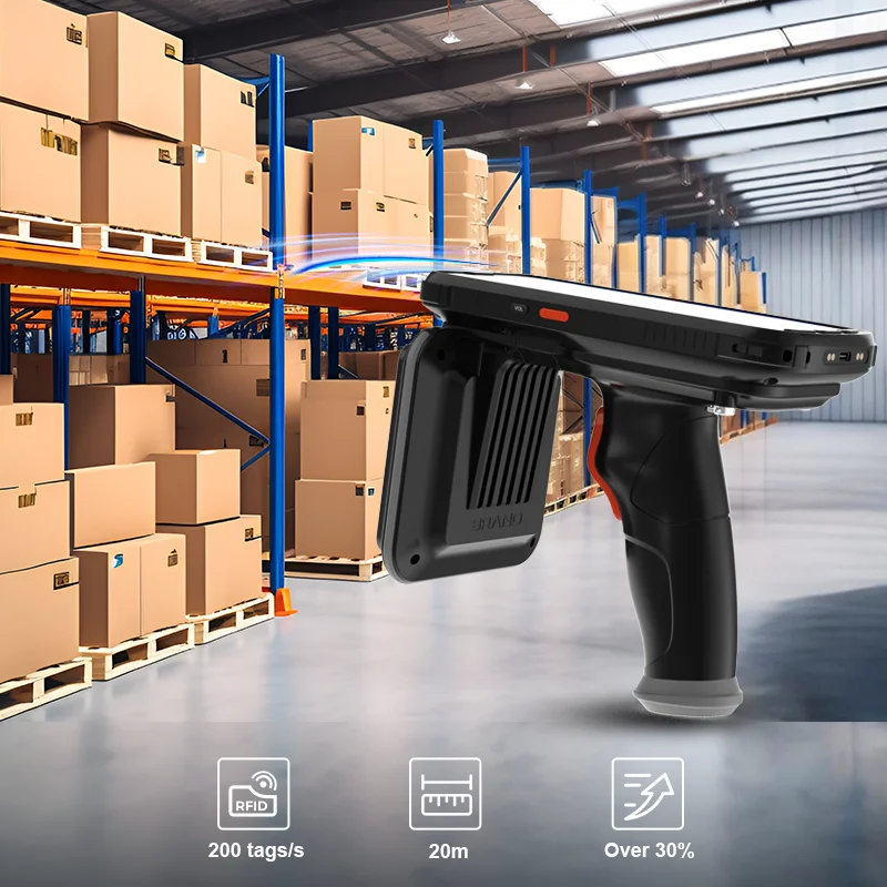 Фото RFID-сканер для склада, портативный считыватель-записыватель RFID на Android, 4G+64GB, восьмиядерный процессор, 9000 мАч, 860-960 МГц, UHF RFID, интегрированный считыватель №4