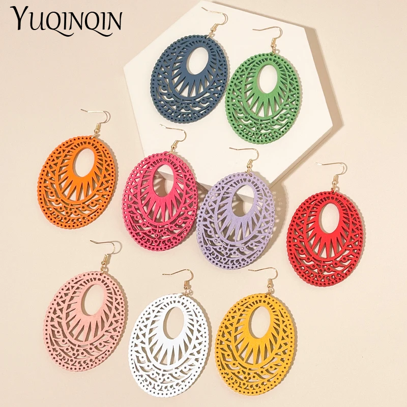 Красочные новые богемные Висячие женские серьги-подвески модные летние дорожные