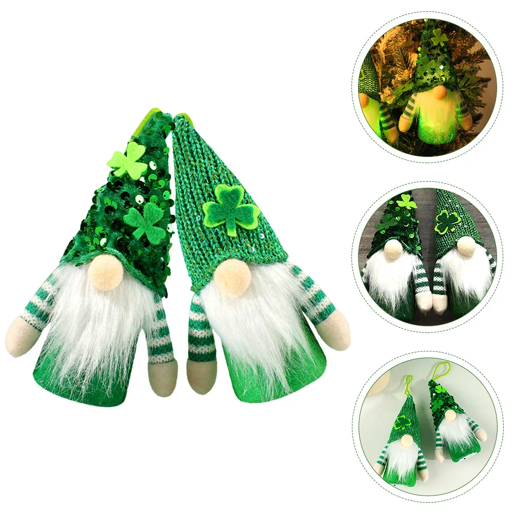 

Плюшевый Декор ко Дню Св. S. Патрика гнома, украшение для стола, пефокусов, праздничное зеленое украшение, подвесные украшения