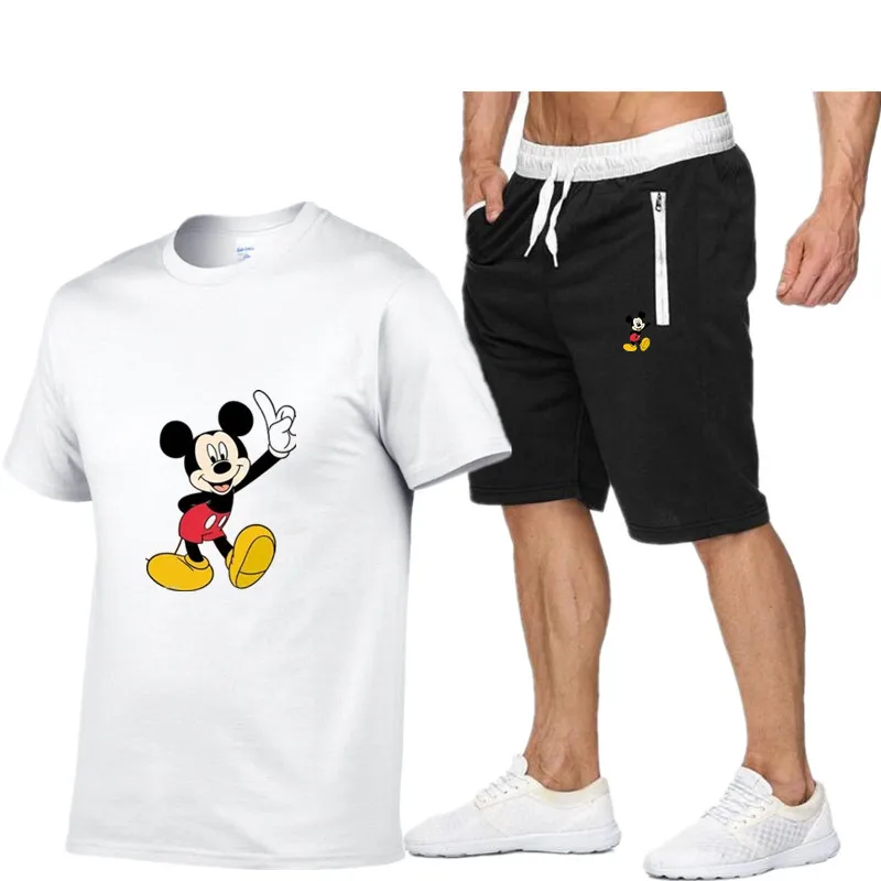 

2022 Hot Hot Selling Summer T-Shirt Pants Set Casual 100% Cotton Fitness Jogger Pants T-Shirt Hip Hop Fashion Men's Sportswear