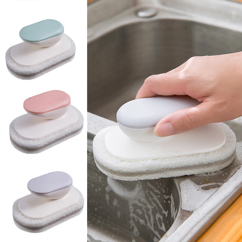 

Kitchen Cleaning Brush Bathtub Brush Tile Brush kitchen Stove Brush Pot Artifact Dishwashing Sink Sponge Wipe 1 pcs