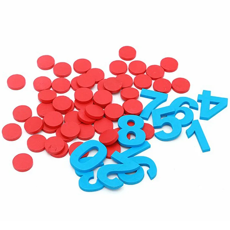 

10pcs Blue Digital + 55pcs Red Counter Montessori Baby Number Figure Stick Mathematics Wooden Educational Kids Toys For Children