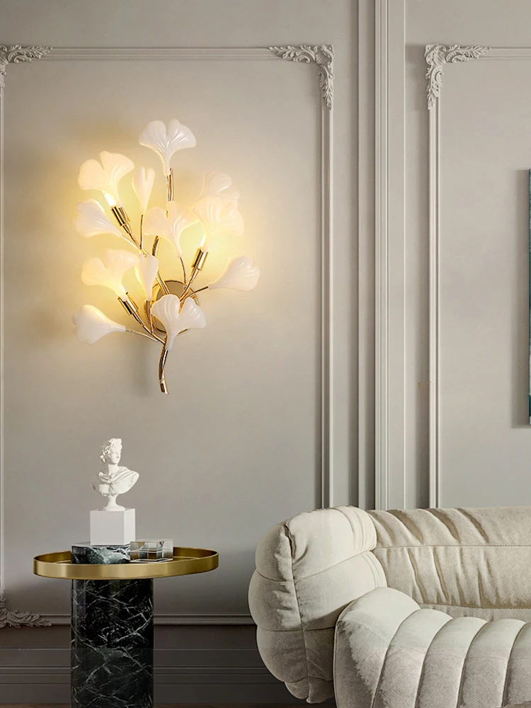 Настенный светильник для спальни креативное искусство лист гинкго фон гостиной