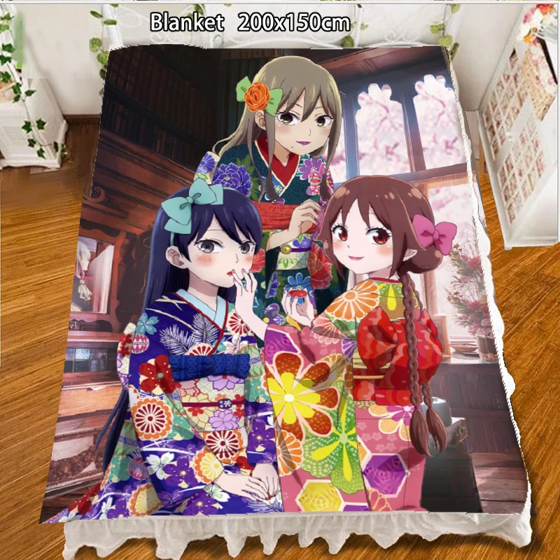 

Anime Fleece Blanket Taisho Otome Fairy Tale Atsumi Ryou Shima Tamako quilt carpet soft Bedding Accessories 200x150cm