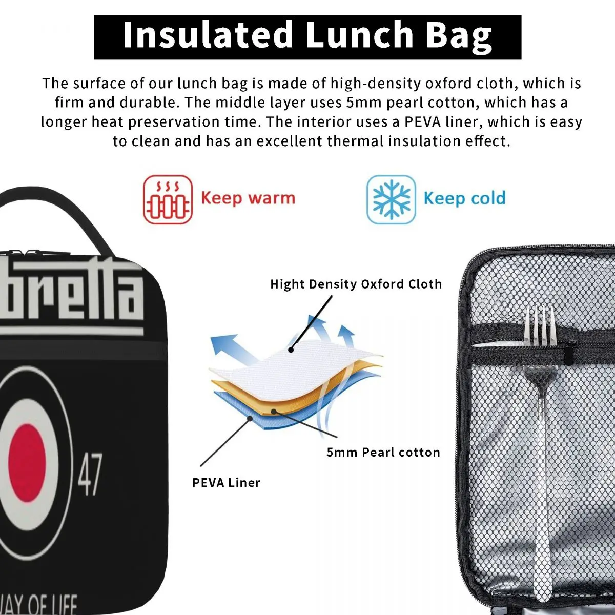 Сумка-тоут для ланча с логотипом lampretta Nam Ao Shock Co Thuyen термоконтейнер изолированная