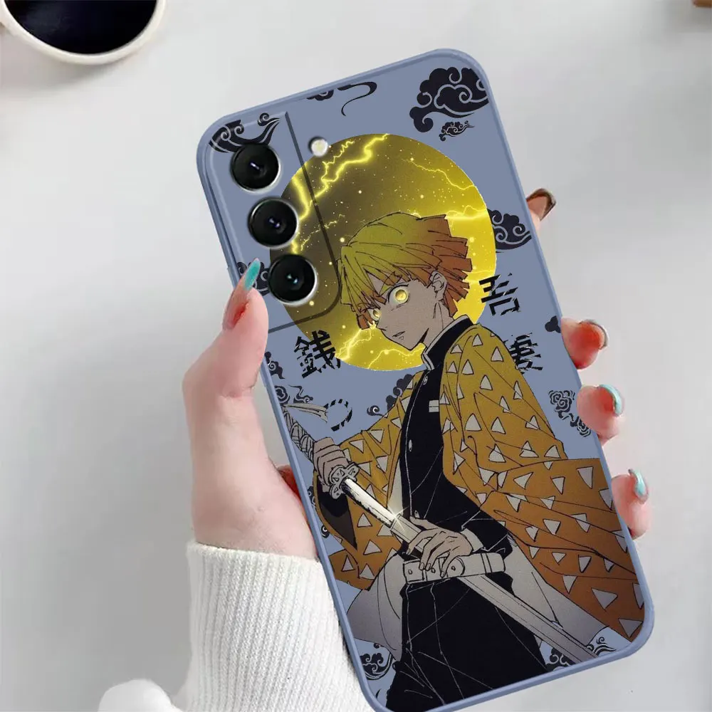 Japan Cartoon Demon Slayer Agatsuma Zenitsu Case For Samsung Galaxy S23 S22 S21 S20 FE S11 S10 S10E S9 S30 Ultra Plus 4G 5G Case