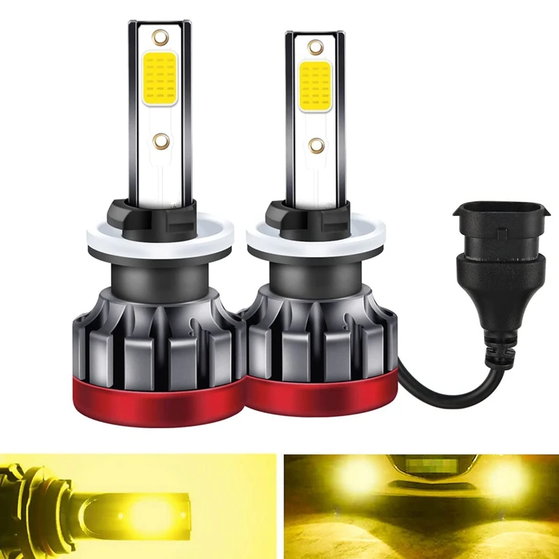 

LED Fog Lights Bulb Yellow 3000K 55W 3600 Lumens DOB Chip Extremely Bright Replacement Waterproof (880 881)