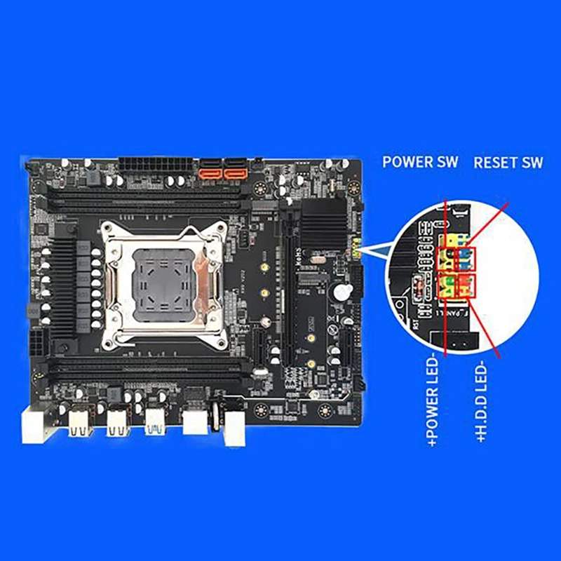 Набор материнской платы X99 с ЦПУ E5 2650 фонарь 4XDDR4 REG ECC память USB3.0 M.2 NVME SATA3.0 для ЦП Xeon