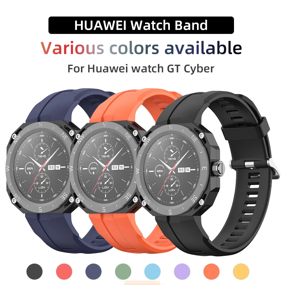 

22mm Silicone Band For HUAWEI Watch GT Cyber Smartwatch Sport Strap Bracelet Replace Accessories Monochrome