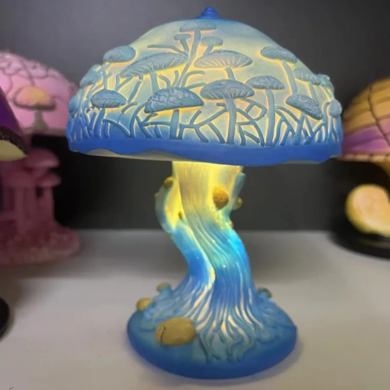 

European Flower Vintage blue Table Lamp for Home Decor Table Lights Retro Royal Palace Led Light Bedroom Bedside Night Light