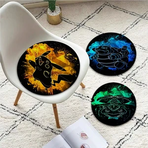 BANDAI Watercolor Pokemon Pikachu Decorative Seat Cushion Office Dining Stool Pad Sponge Sofa Mat Non-Slip Sofa Cushion