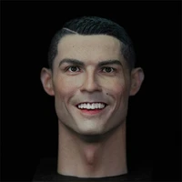 hot sale 16th hand painted soccer match sport player ronaldo male lifelike head sculpt carving for 12 ph tbl action figure