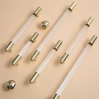 bright goldtransparent modern style acrylic drawer knobs t bar handle bathroom pulls kitchen cabinet door handle pull decorate